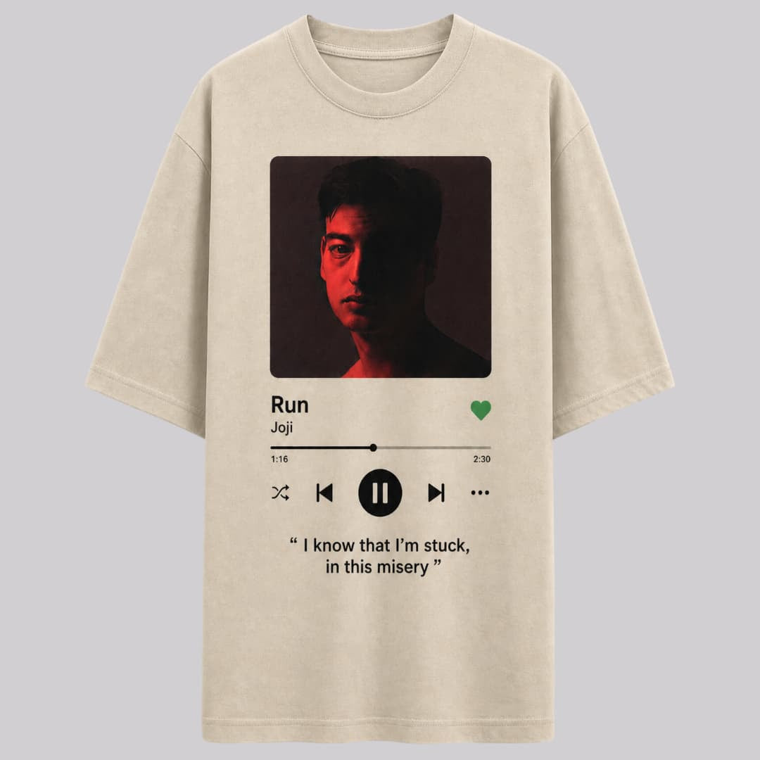 Playera Oversize Beige Personalizada: Tu Canción Aquí