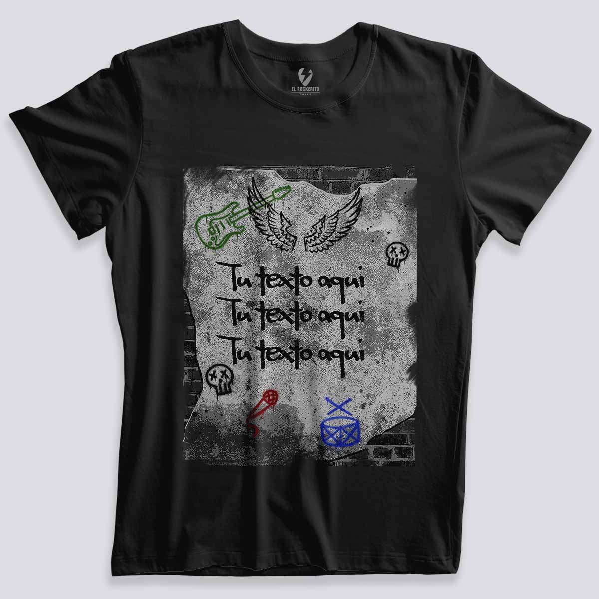 Playera Pared Graffiti Personalizada - El Rockerito