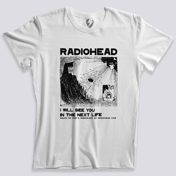 Playera algodón blanca Radiohead 