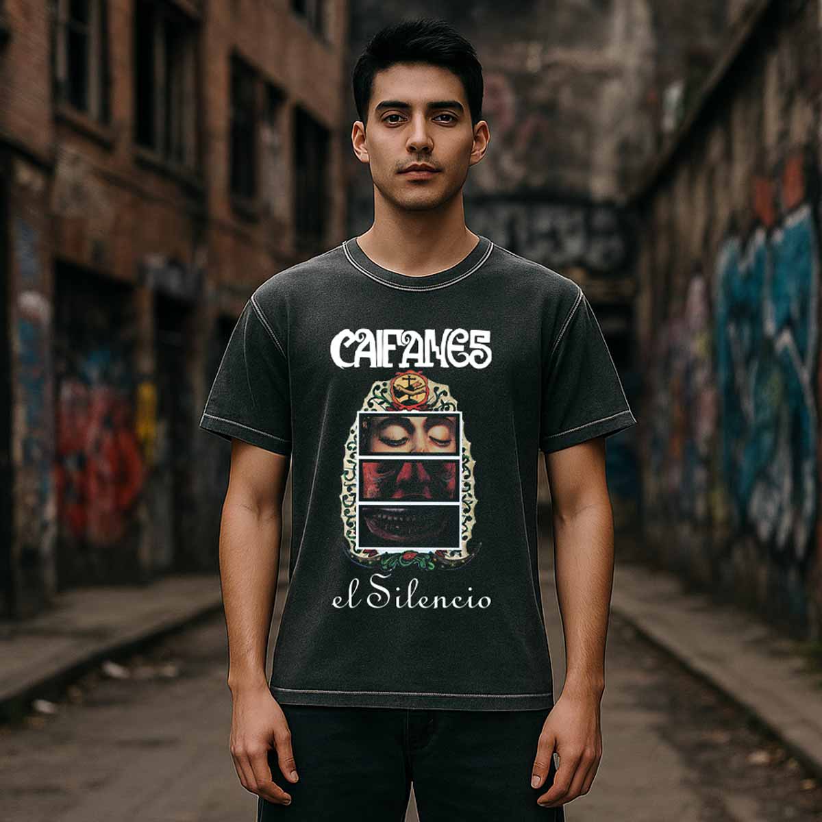 Playera Pigment Wash Caifanes | El Silencio