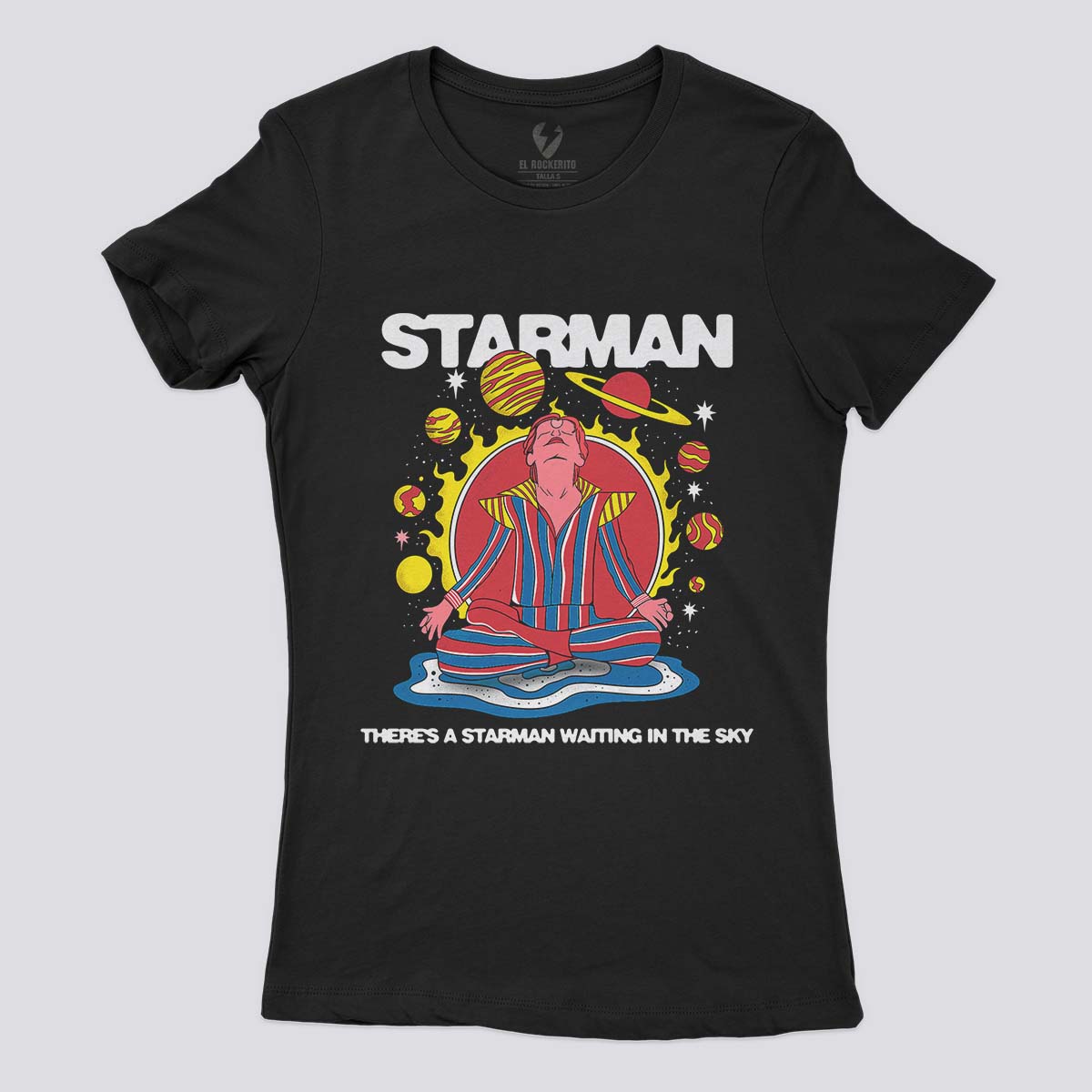 Playera Starman David Bowie Dama, Playeras, Uncategorized, El Rockerito