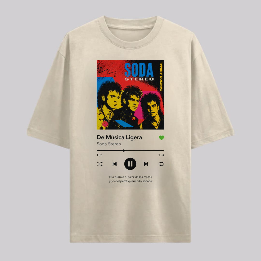 Playera Oversize Beige Personalizada: Tu Canción Aquí